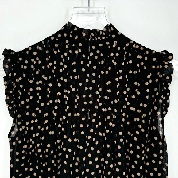 Ganni Black and Cream Polka Dot Blouse - Picture 8 of 14